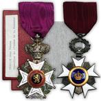 🚨TWEE ORDERS: LEOPOLD I + KROON MET NAAM J.P. DELSAUX, Verzamelen, Militaria | Algemeen, Verzenden, Landmacht, Lintje, Medaille of Wings