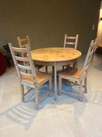 ronde tafel met 4 stoelen/, Huis en Inrichting, Tafels | Eettafels, Ophalen, Gebruikt, Rond, Vier personen