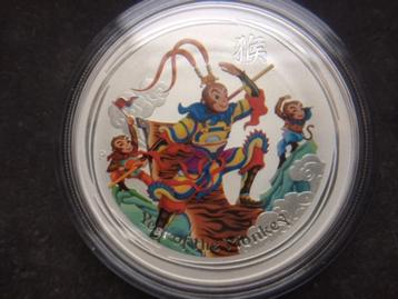 2016 Australia - Monkey King - 1 oz coloured silver beschikbaar voor biedingen