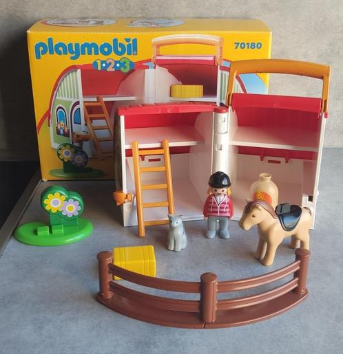 playmobil 1-2-3 70180 mijn meeneem manege, Kinderen en Baby's, Speelgoed | Playmobil, Zo goed als nieuw, Complete set, Ophalen of Verzenden