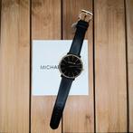 Michael Kors dameshorloge - zwart en goud leer - nieuw met, Handtassen en Accessoires, Horloges | Heren, Overige merken, Leer