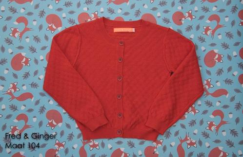 Cardigan Fred & Ginger oranje-rood merino wol 104 ZGAN, Enfants & Bébés, Vêtements enfant | Taille 104, Neuf, Fille, Pull ou Veste