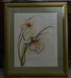 Borduurwerk bloemen       €40, 50 tot 75 cm, Overige typen, Ophalen of Verzenden, Zo goed als nieuw