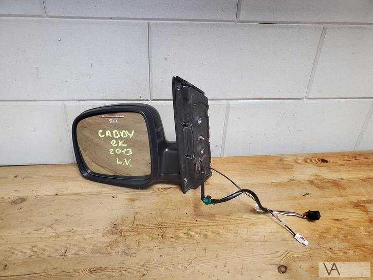VW Caddy 2010 - 2015 spiegel links 5 draden + 1 stekker €75, Auto-onderdelen, Spiegels, Volkswagen, Gebruikt, Ophalen of Verzenden
