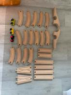 Houten treinsporen en auto's, Ophalen, Gebruikt