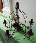 Klassieke luster, 5 lampen: diameter 50cm, hoogte 48cm, Comme neuf, Enlèvement ou Envoi, Métal, Klassiek