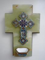 Wijwatervaatje email cloisonne., Ophalen of Verzenden, Gebruikt, Christendom | Katholiek
