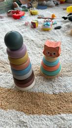 Mushie ringen stapeltoren en houten toren, Ophalen, Zo goed als nieuw