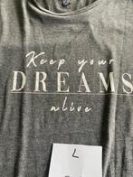 Tshirt met tekst, Enlèvement, Porté, Taille 42/44 (L), Gris