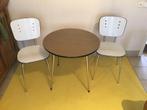 Tafel en 2 stoelen formica, Huis en Inrichting, Ophalen, Gebruikt, Rond