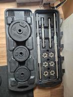 Halterset van Domyos koffer met 34kg aan gewichten, Sport en Fitness, Ophalen, Zo goed als nieuw, Benen, Halterset