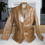 Bruin Leren Dames Jasje (L) € 50,-, Bruin, Verzenden, Maat 42/44 (L), Zo goed als nieuw