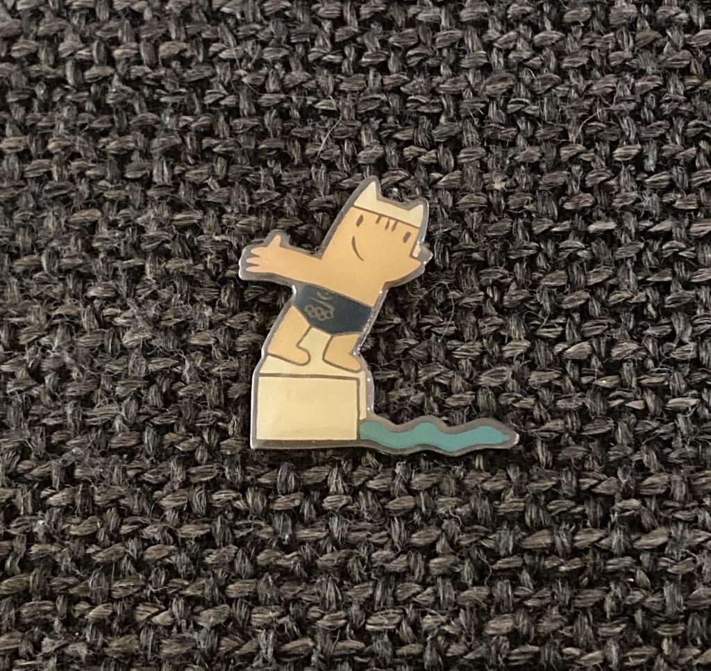 PIN - COBI - OLYMPISCHE SPELEN - ZWEMMEN - NAGER, Verzenden, Gebruikt, Sport, Speldje of Pin