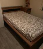 Tweepersoons bed 140x200, Ophalen, Gebruikt, Bruin, Tweepersoons