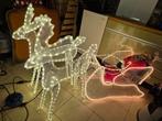 Lichtgevende Kerstdecoratie-2 rendieren en slee-H90xL130cm, Diversen, Ophalen, Gebruikt