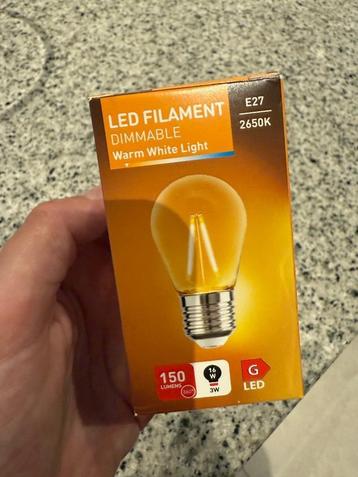 Led Filament E27 (50x stuks, warm wit 2650k)., Neuf, Enlèvement ou Envoi, Synthétique, LED
