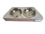 Voederplateau RVS 304 2 baks draaiplateau, Ophalen of Verzenden, Nieuw, Aluminium, Volière