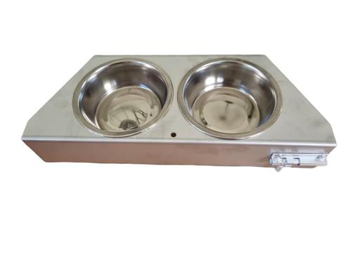 Voederplateau RVS 304 2 baks draaiplateau, Dieren en Toebehoren, Vogels | Hokken en Kooien, Nieuw, Volière, Aluminium, Ophalen of Verzenden