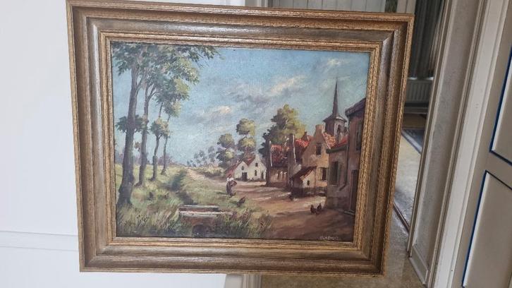 Schilderij gesigneerd door H. Degreve, Antiek en Kunst, Kunst | Schilderijen | Klassiek, Ophalen of Verzenden