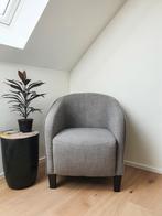 Fauteuil 1pl. tissu gris, Comme neuf, Classique, maison de campagne, Tissus, Enlèvement ou Envoi