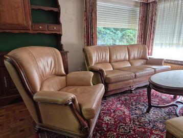 Lederen salon, Enlèvement, Comme neuf, Cuir, Klassiek