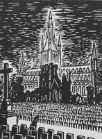 Houtsnede Frans Masereel: IN FLANDERS FIELDS, Verzenden, Landmacht, Kunstobject