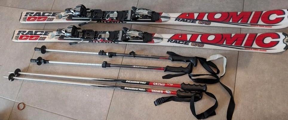 Ensemble Skis Atomic Race GS 12 + accessoires ski, Ophalen, 160 tot 180 cm, Gebruikt, Atomic