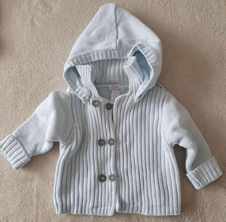 Gilet bleu capuche amovible -T60- Obaïbi - NEUF, Kinderen en Baby's, Babykleding | Maat 62, Nieuw, Jongetje of Meisje, Truitje of Vestje