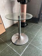 Rond glazen tafeltje, Huis en Inrichting, Tafels | Statafels, Ophalen, Zo goed als nieuw