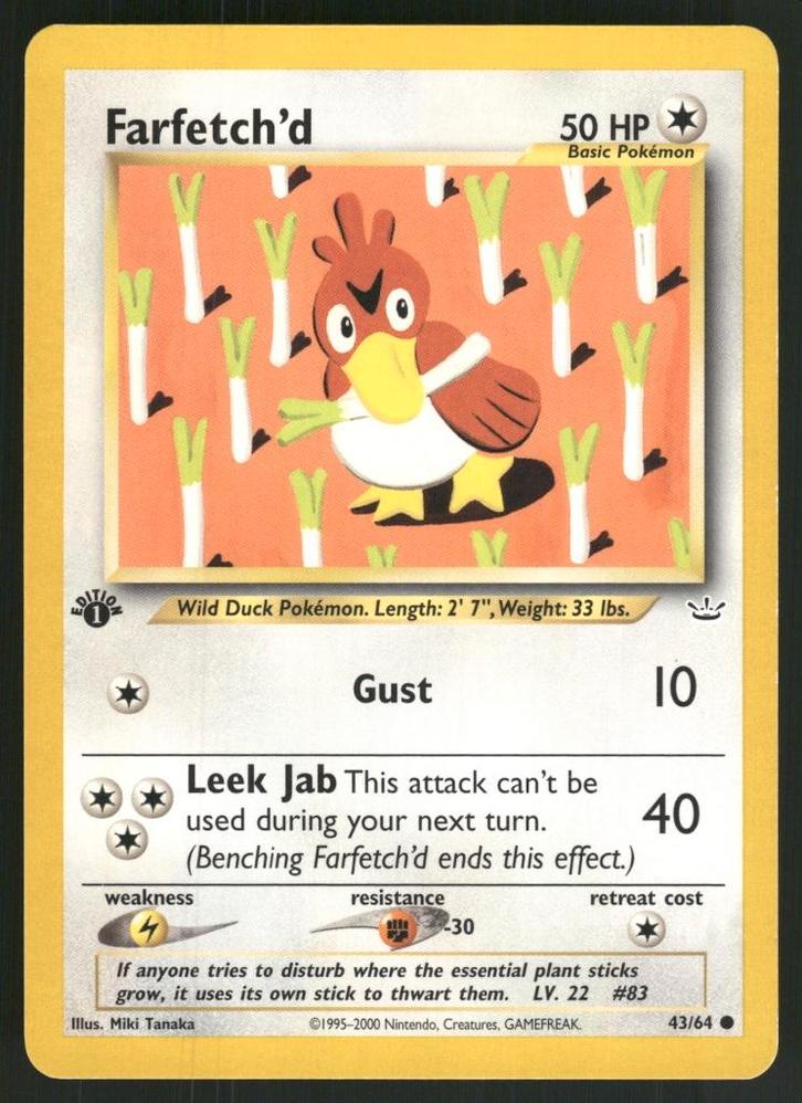 Farfetch'd 43/64 - Neo Revelation (1st edition) (NM), Hobby en Vrije tijd, Verzamelkaartspellen | Pokémon, Gebruikt, Verzenden