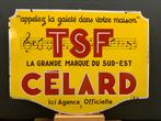 D/Z Emaille reclamebord TSF(radio)CELLARD jaren 20-30, Ophalen, Gebruikt, Reclamebord
