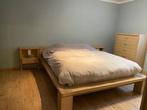 Bed met geïntegreerde nachtkastjes, Maison & Meubles, Chambre à coucher | Lits, 160 cm, Deux personnes, Beige, Bois