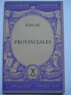3. Pascal Provinciales Classiques Larousse 1941, Livres, Europe autre, Utilisé, Envoi, Blaise Pascal