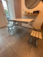 Table pliante avec 4 assises incluses, Caravanes & Camping, Enlèvement, Comme neuf