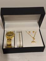 Gouden Look Horloge & Matching Sieraden – Luxe Giftset, Handtassen en Accessoires, Ophalen of Verzenden, Nieuw