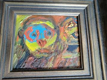 Asger Jorn,"" 2 figures "" huile sur bois 1 beschikbaar voor biedingen
