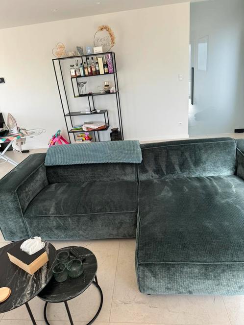 Velvet groene zetel - topstaat, Huis en Inrichting, Zetels | Zetels en Chaises Longues, Zo goed als nieuw, Ophalen