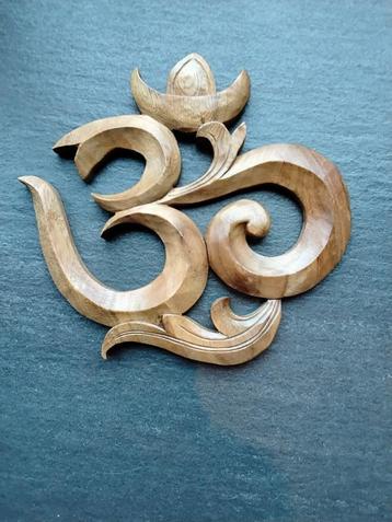 Om, symbole Aum, bois, Asie, Inde, fait main
