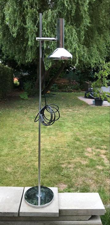 Vintage Chrome vloerlamp. Goede vintage-staat, Vintage, Enlèvement, Utilisé, 100 à 150 cm