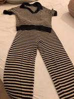 Zwart/ecru gestreepte set top small/ broek medium, Vêtements | Femmes, Combinaisons, Enlèvement ou Envoi, Comme neuf, Noir