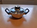 kookpot met glazen deksel - diameter 10 cm, Gebruikt, Keramische plaat, Ophalen, Kookpan of Snelkookpan