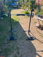 Bench press/ squad rack verstelbaar incl 28kg, Sport en Fitness, Ophalen, Krachtstation, Zo goed als nieuw, Metaal