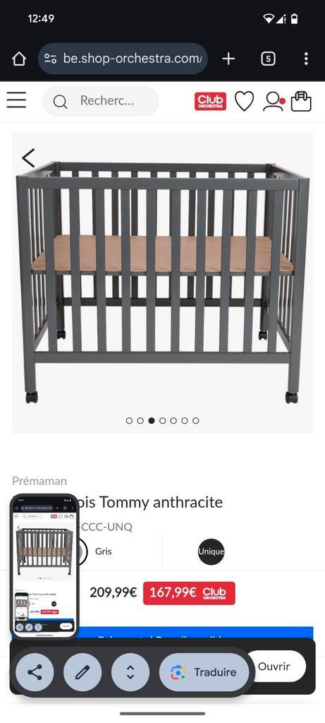 Tommy antraciet houten box, Kinderen en Baby's, Babyparken, Gebruikt, Wieltjes, Ophalen