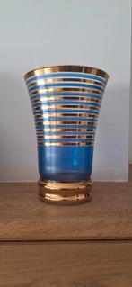 Vase vintage en verre coloré, Ophalen of Verzenden, Gebruikt, Blauw, Glas