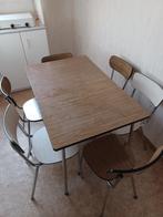 Retro originele formica tafel met 6 stoelen in goede staat, Ophalen, Gebruikt, 100 tot 150 cm, 50 tot 100 cm