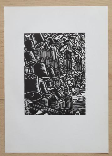Houtsnede Frans Masereel: Vlaanderen, land van beiaarden, Envoi