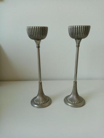 2 kandelaars  - Italy -Leonard silverplate beschikbaar voor biedingen