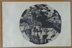 JOSEF FASSBENDER / RUNDE KOMPOSITION / ZW-W LITHO / 56x82cm, Antiek en Kunst, Kunst | Litho's en Zeefdrukken, Ophalen