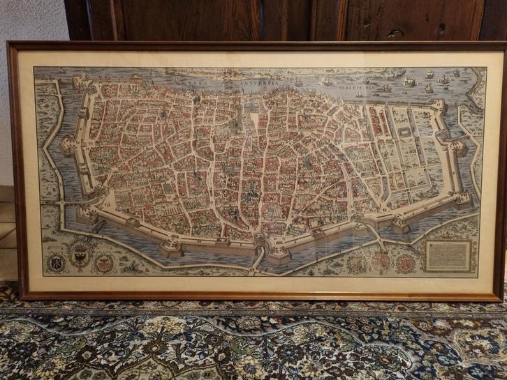 Plan van Antwerpen getekend in 1565  Virgilius Boniniensis, Antiek en Kunst, Kunst | Schilderijen | Klassiek, Ophalen