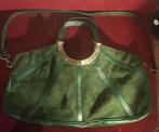 Sac vintage en cuir et daim vert, Bijoux, Sacs & Beauté, Enlèvement ou Envoi
